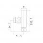 Кран угловой для полотенцесушителей Raftec Quadro 1/2x1/2 Chrome,2шт.