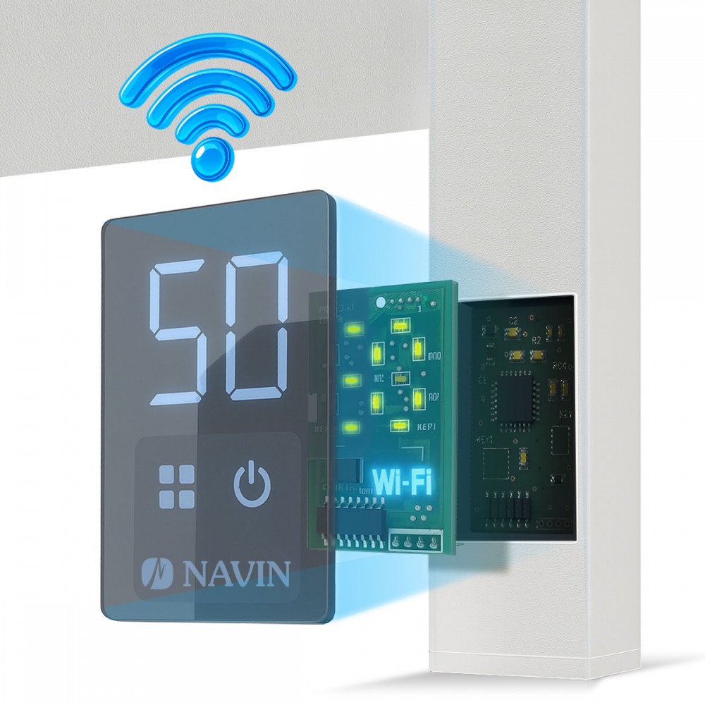 Полотенцесушитель Navin Классик Квадро 500х1200 Sensor с Wi-Fi, правый, белый