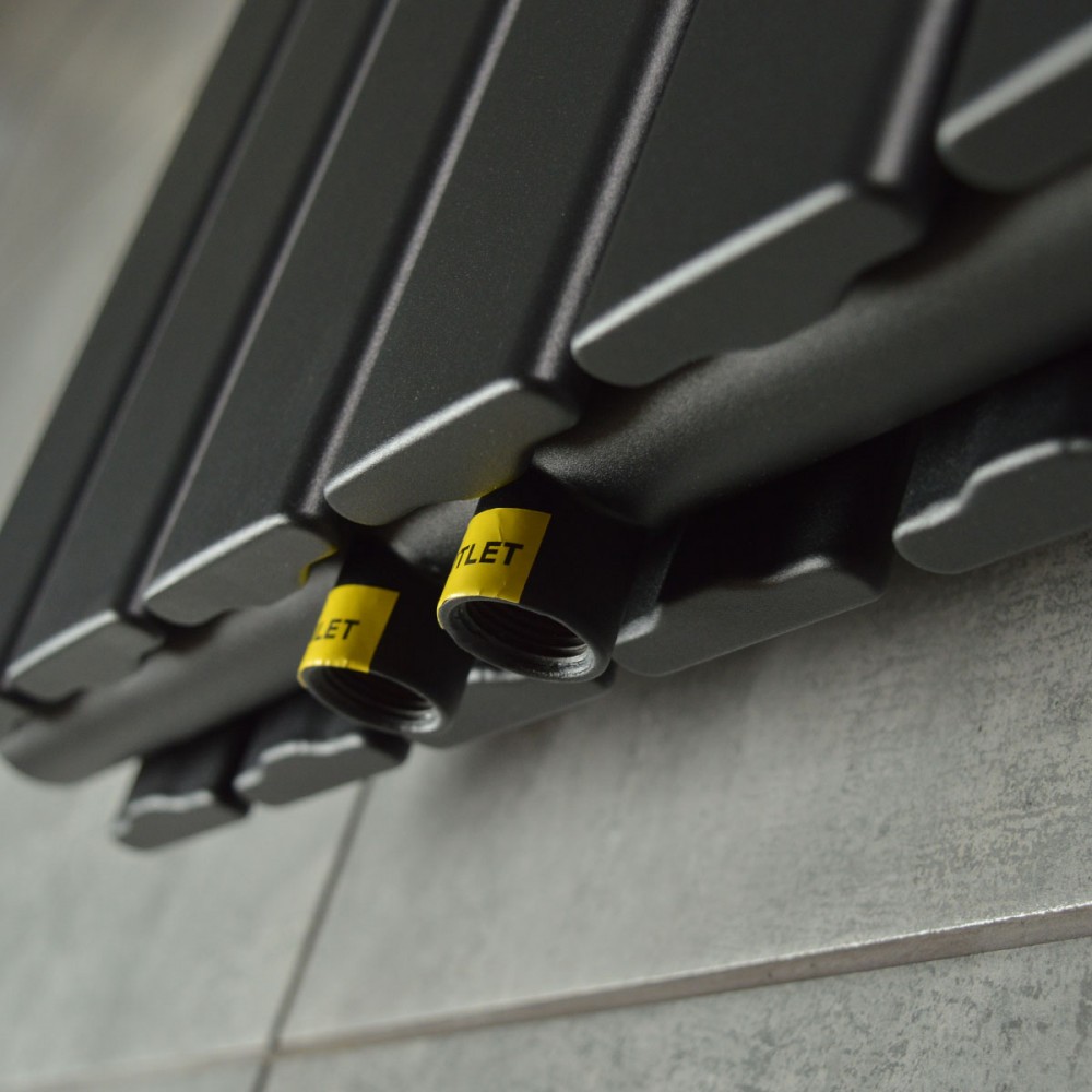 Вертикальний радіатор Largo double 456*1800-6 (50мм), anticor, чорний муар