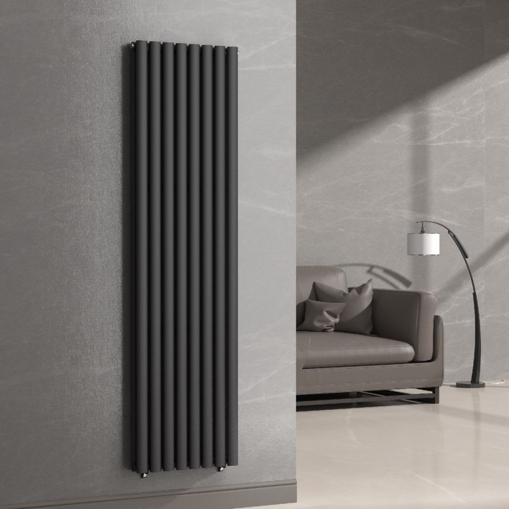 Вертикальный радиатор Ellipse Double 480х1800-8, anticor, черный муар