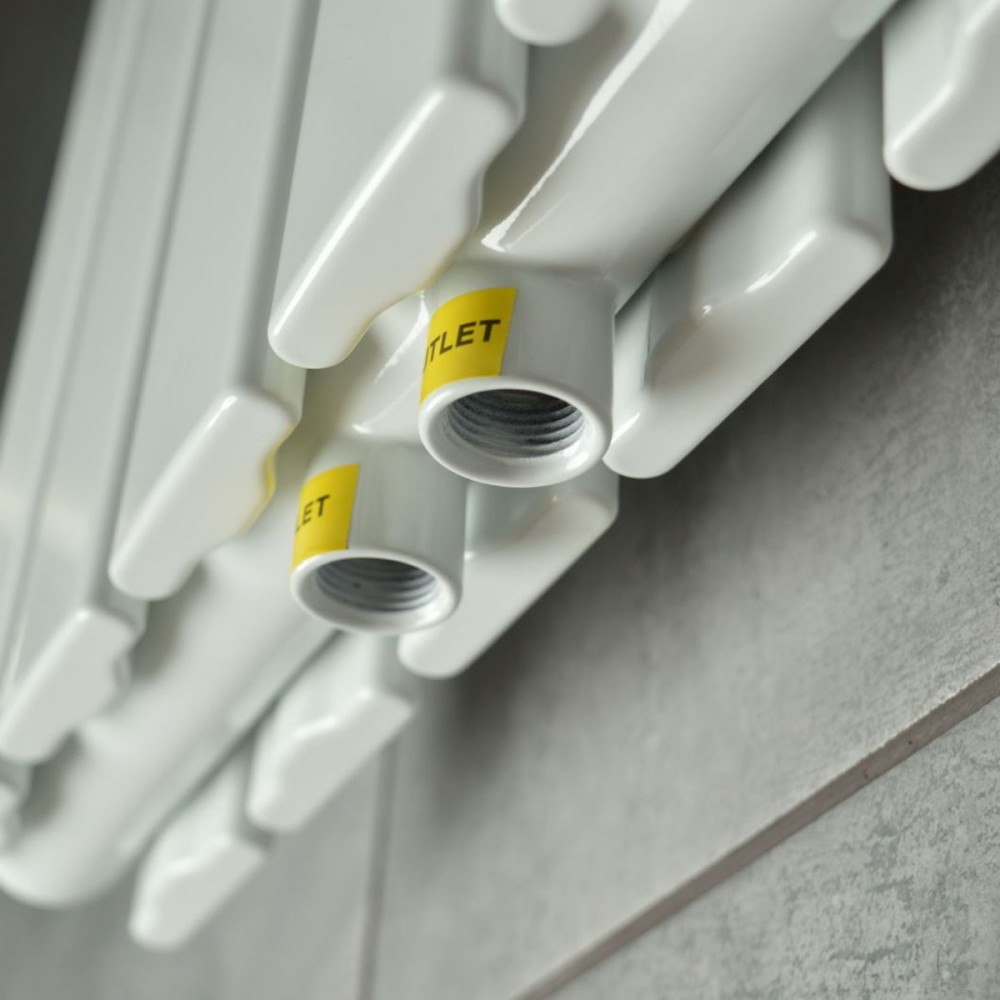 Вертикальный радиатор Largo double 456*1800-6 (50мм), anticor, белый