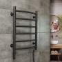 Полотенцесушитель Камелия 480х600 Sensor правый с таймером, чёрный муар Полотенцесушитель Камелия 480х600 Sensor правый с таймером, чёрный муар
