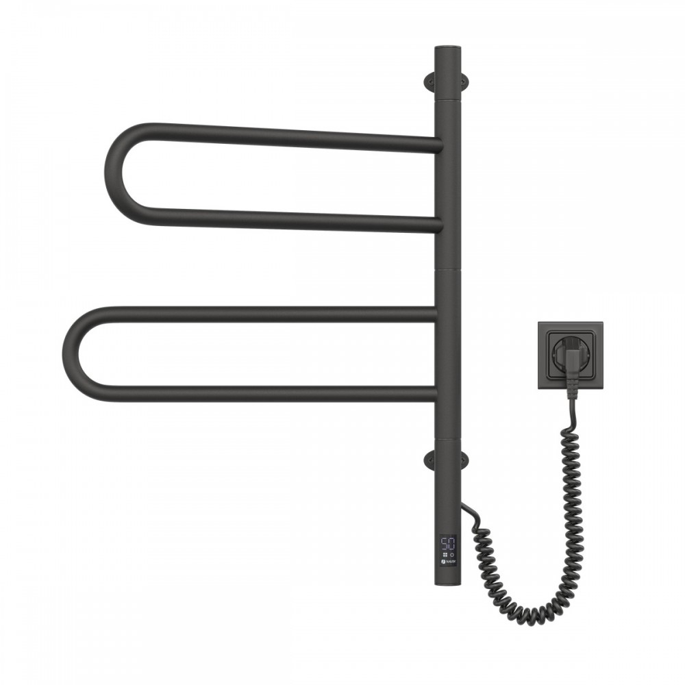Полотенцесушитель Fouette 480х600 Sensor с таймером, чёрный муар