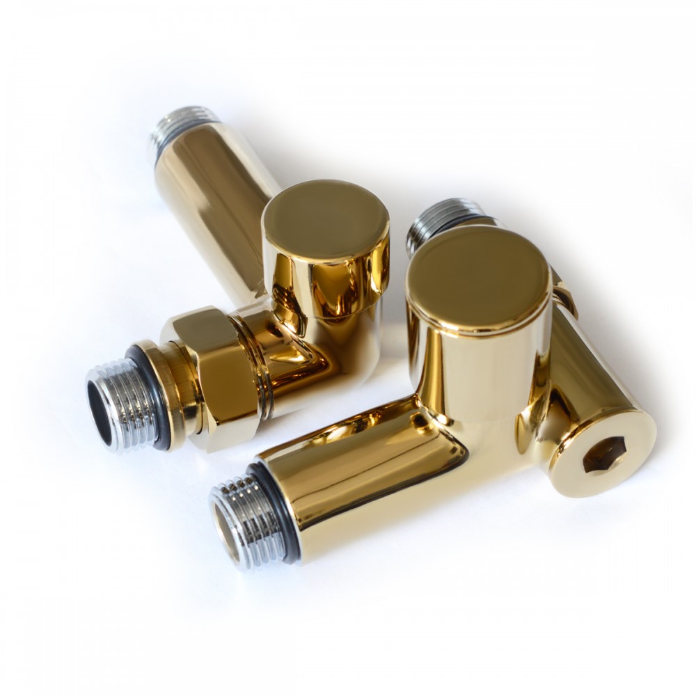 Кран угловой под ТЭН, 1/2"х1/2", под золото, 2шт.