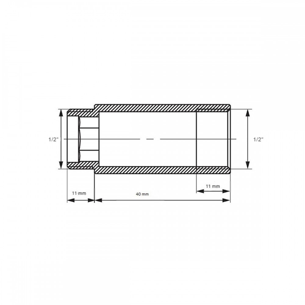 Удлинитель ВЗ (M22" x 1/2") 40 mm, белый (2 шт)