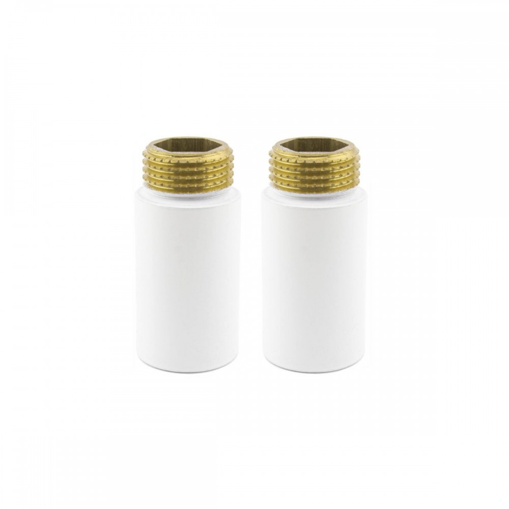 Удлинитель ВЗ (M22" x 1/2") 40 mm, белый (2 шт)