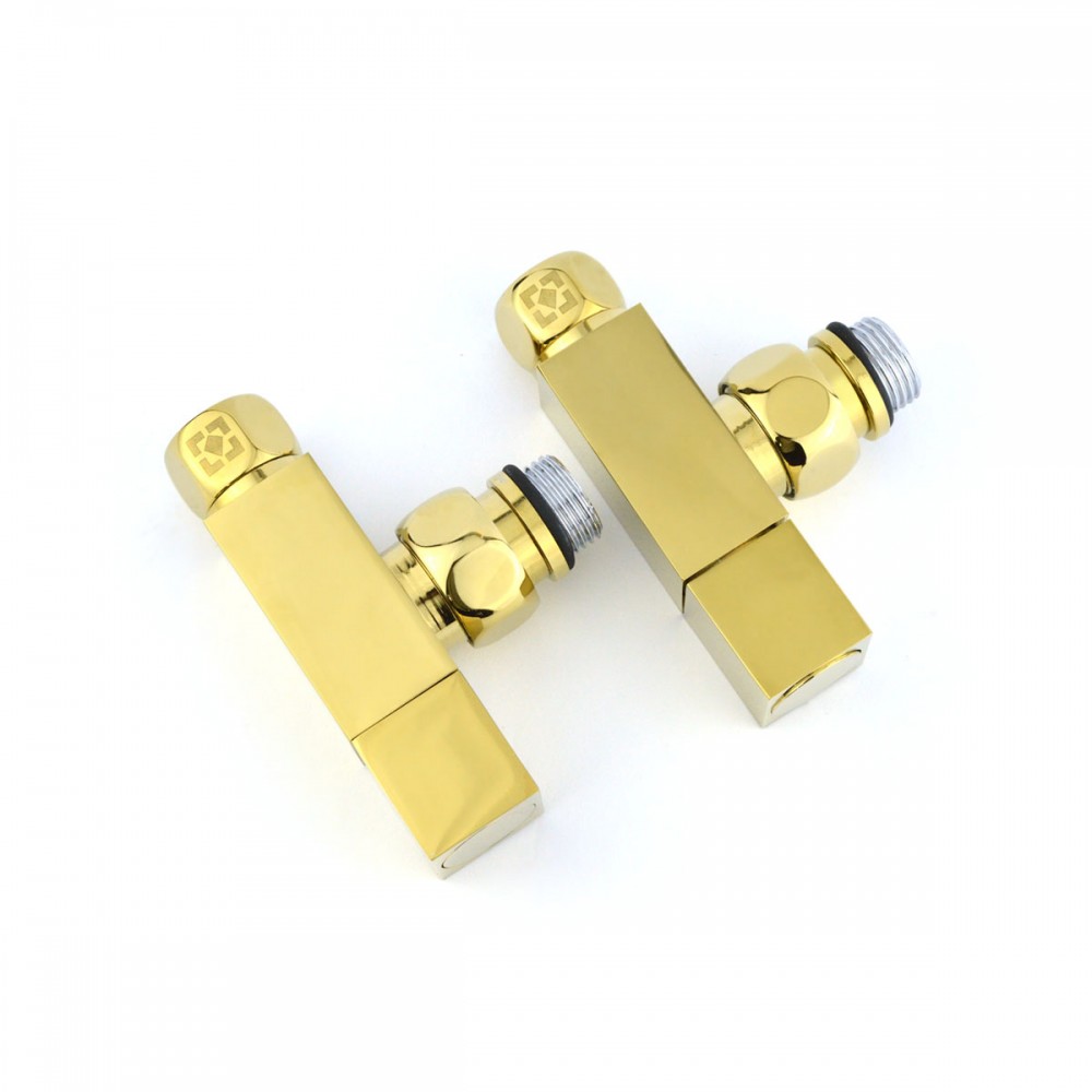 Кран угловой для полотенцесушителей Raftec Quadro 1/2x1/2", золото, 2шт.