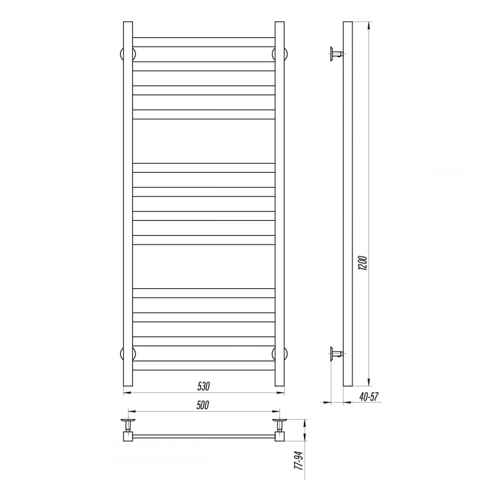 Полотенцесушитель Авангард 500х1200