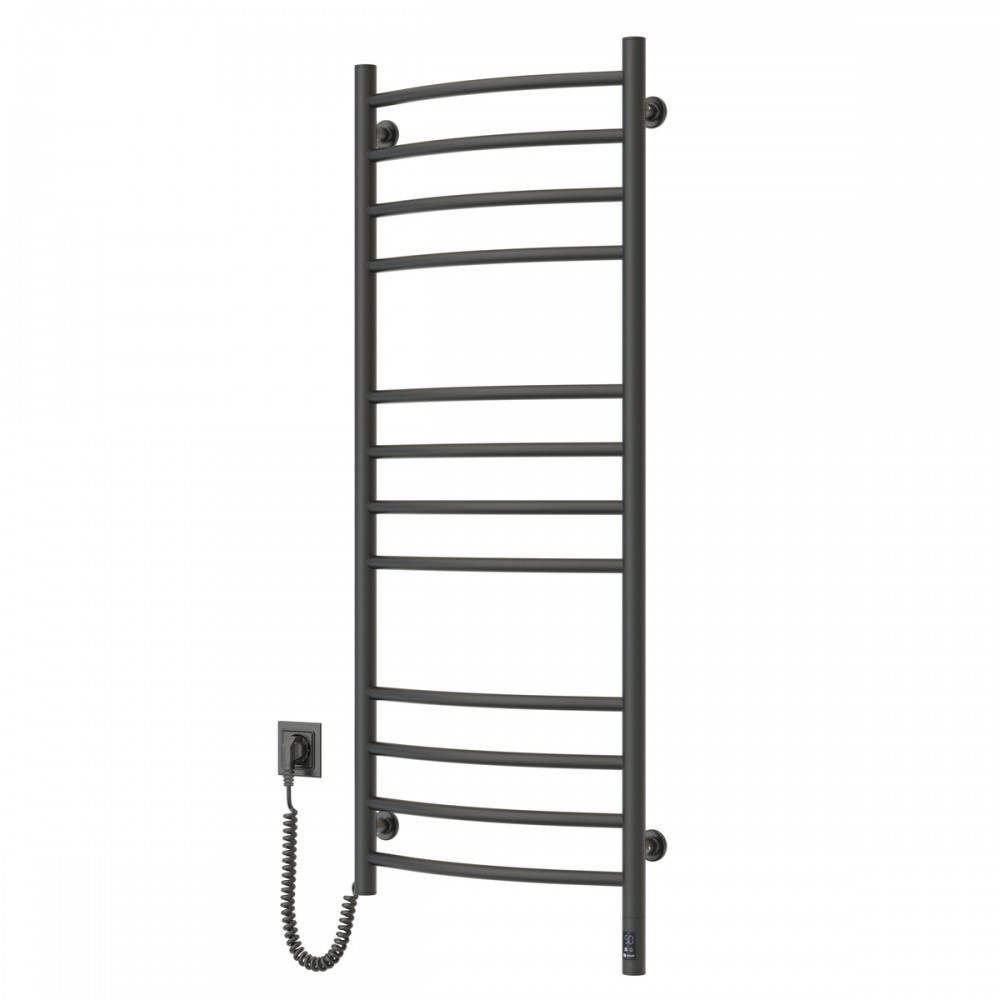 Полотенцесушитель Камелия 480х1200 Sensor левый с таймером, чёрный муар