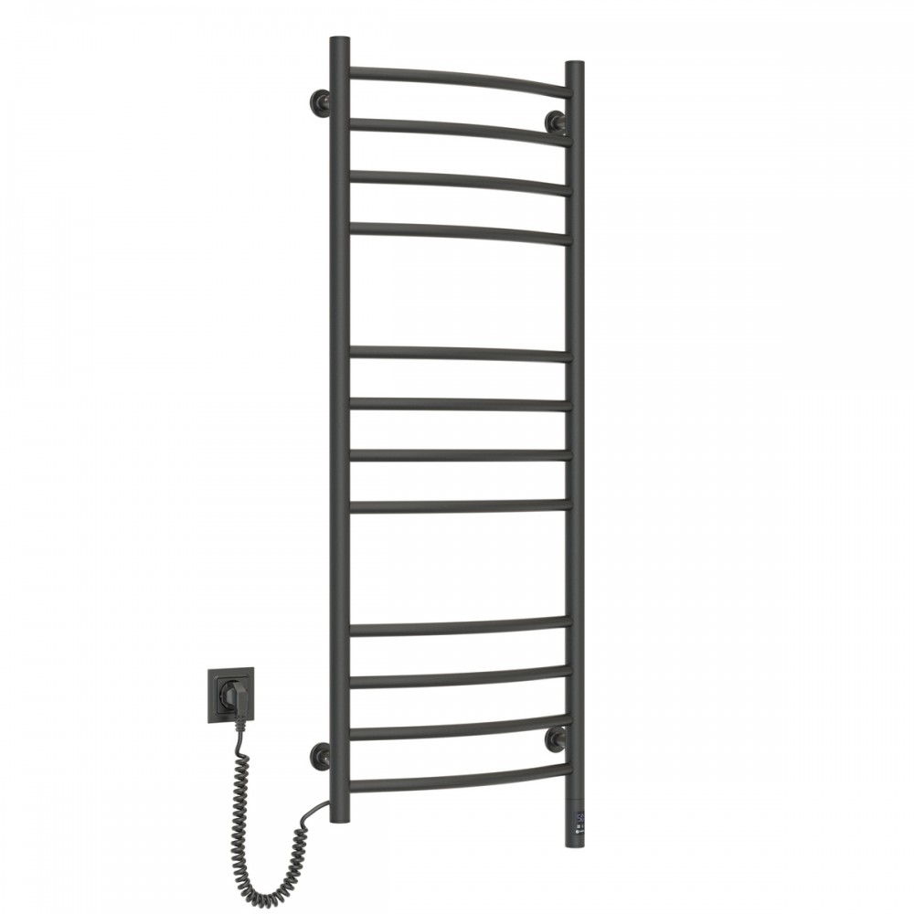 Полотенцесушитель Камелия 480х1200 Sensor левый с таймером, чёрный муар