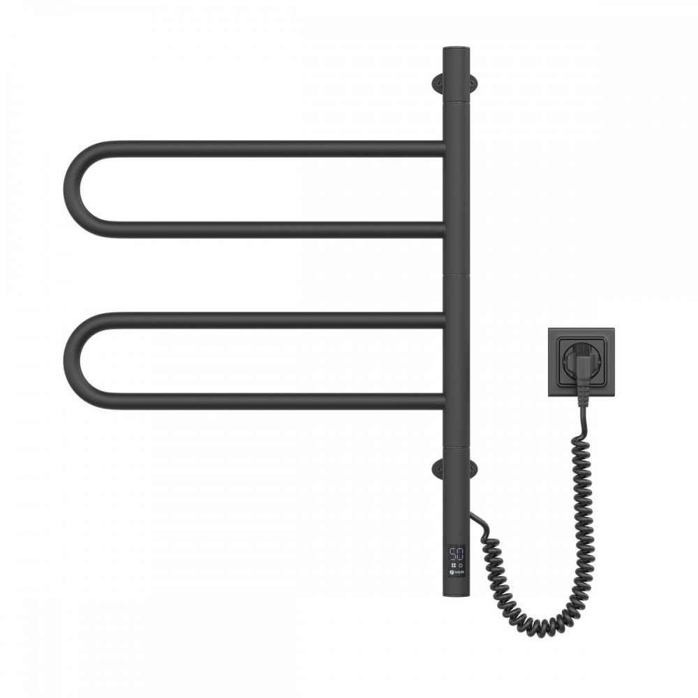 Полотенцесушитель Fouette 480х600 Sensor с таймером, чёрный муар