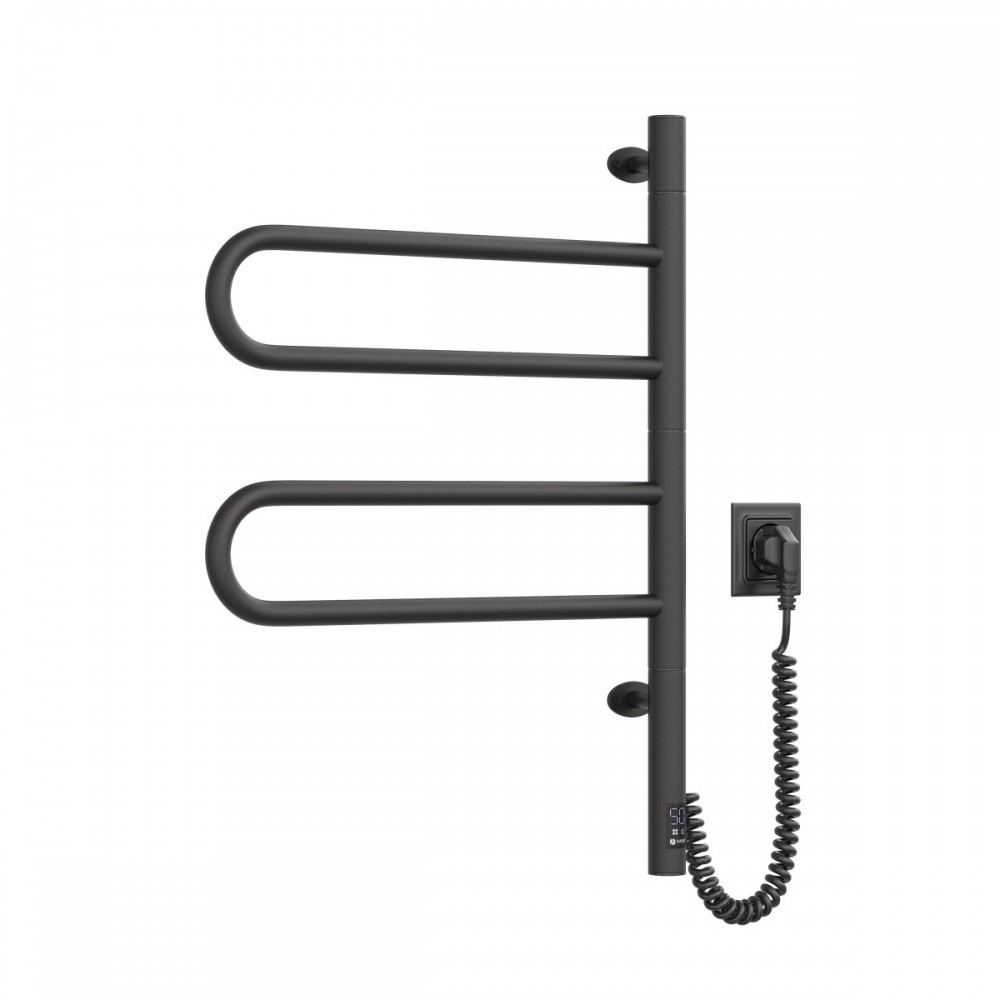 Полотенцесушитель Fouette 480х600 Sensor с таймером, чёрный муар