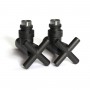 Кран угловой для полотенцесушителей Raftec Premium 1/2x1/2, черный муар, 2шт.
