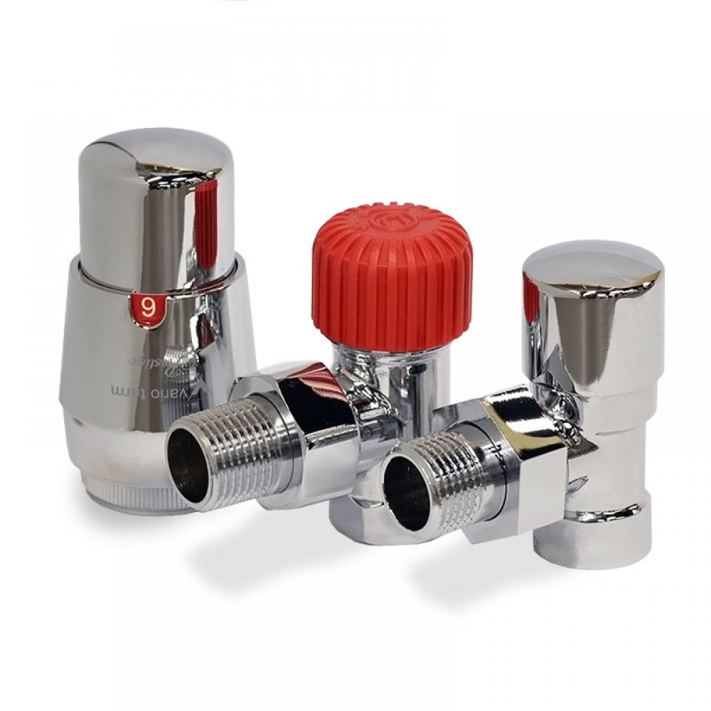 Комплект вентилів термостатичний Vario Term ROYAL, кутовий, хром