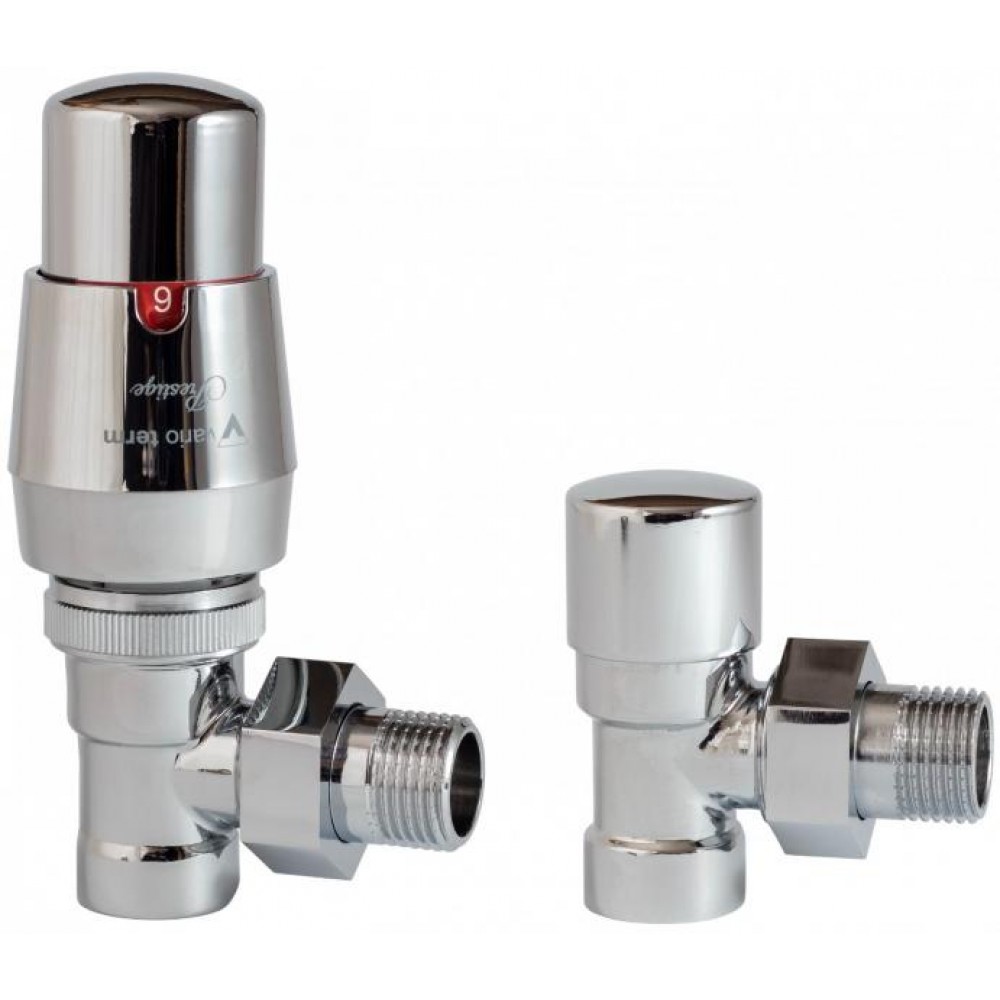 Комплект вентилів термостатичний Vario Term ROYAL, кутовий, хром