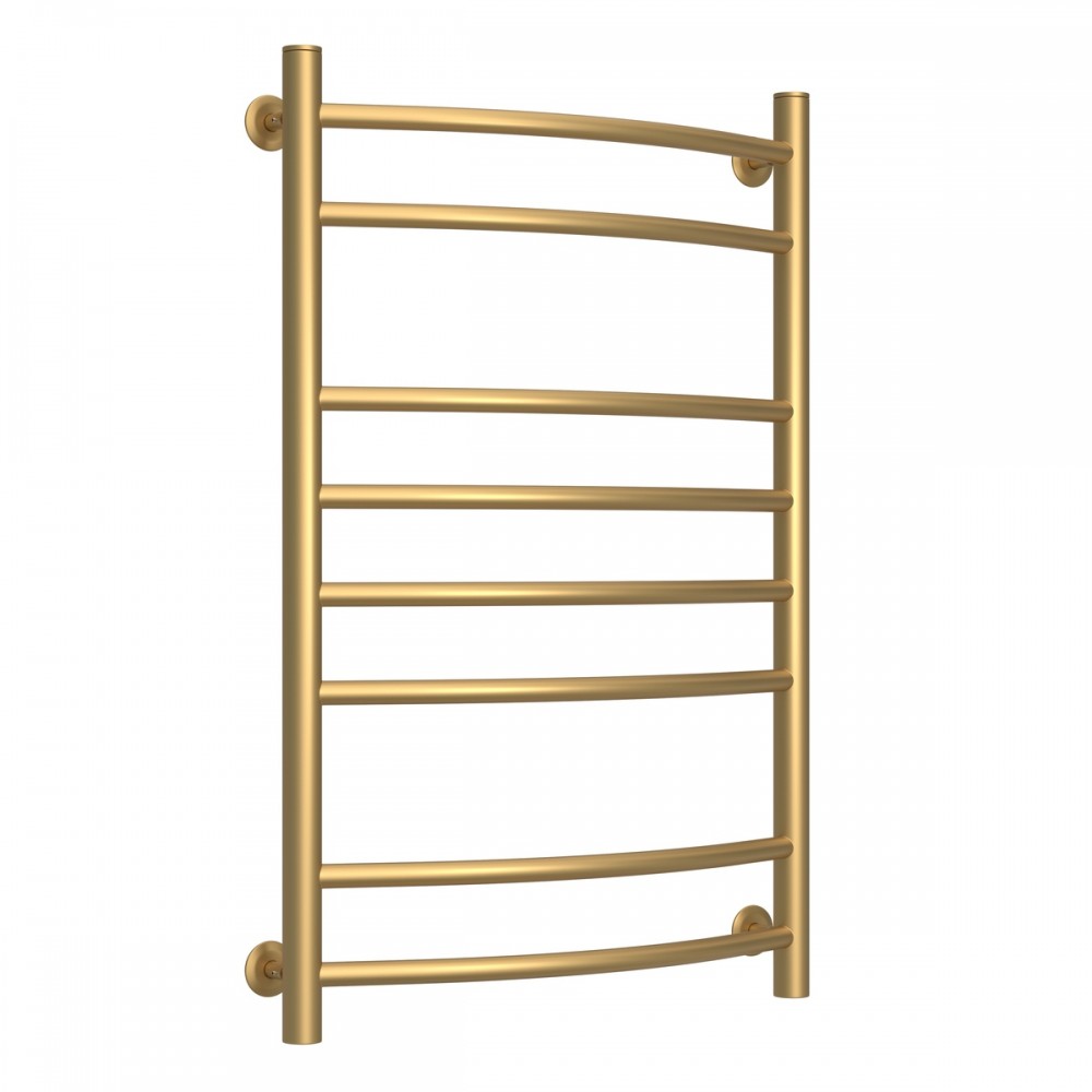 Водяной нержавеющий полотенцесушитель Камелия 500х800 матовое золото