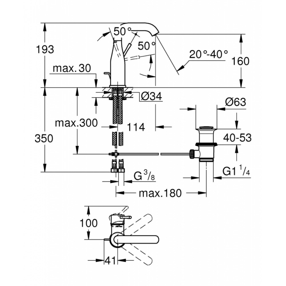 Смеситель для раковины GROHE Essence New 23462001