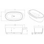 Ванна окрема кам'яна VOLLE Solid surface 163*75*53 см з поличкою